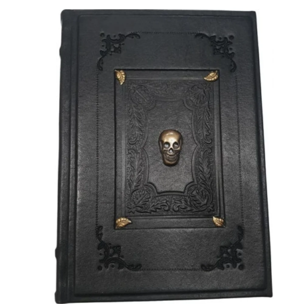 ♥️BUY 2 GET 1 FREE Black Leather Journal - Skull, Retail Price $49.99 USD